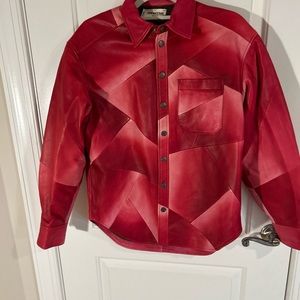 Zadig & Voltaire Red Leather Shirt